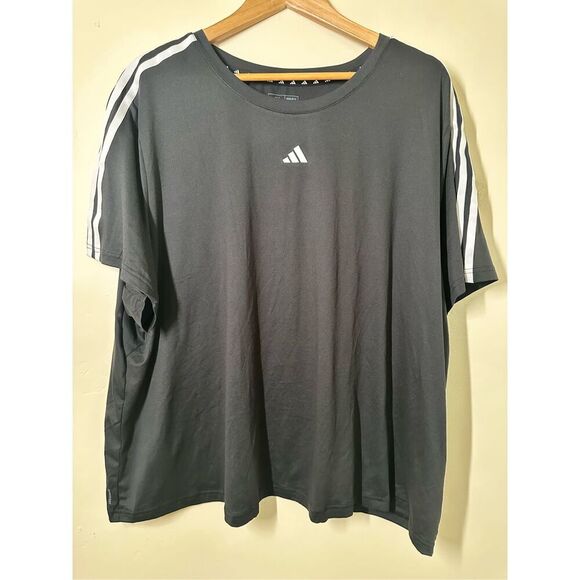 Adidas Women’s Black and White Classic Workout Top Size 3X New - Picture 1 of 4